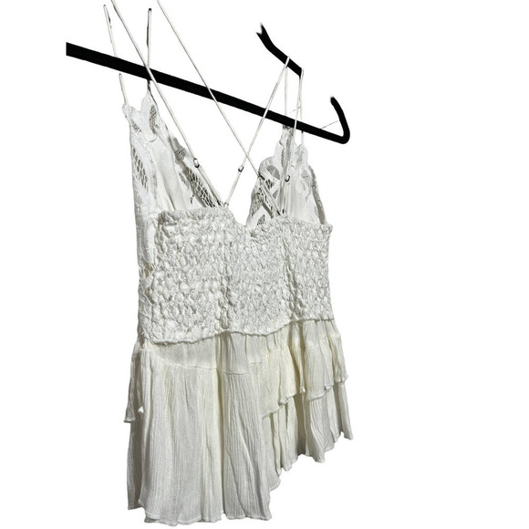 Free People Adella Cami Lace Ruffed Tank Top / S- Medium - Picture 6 of 11